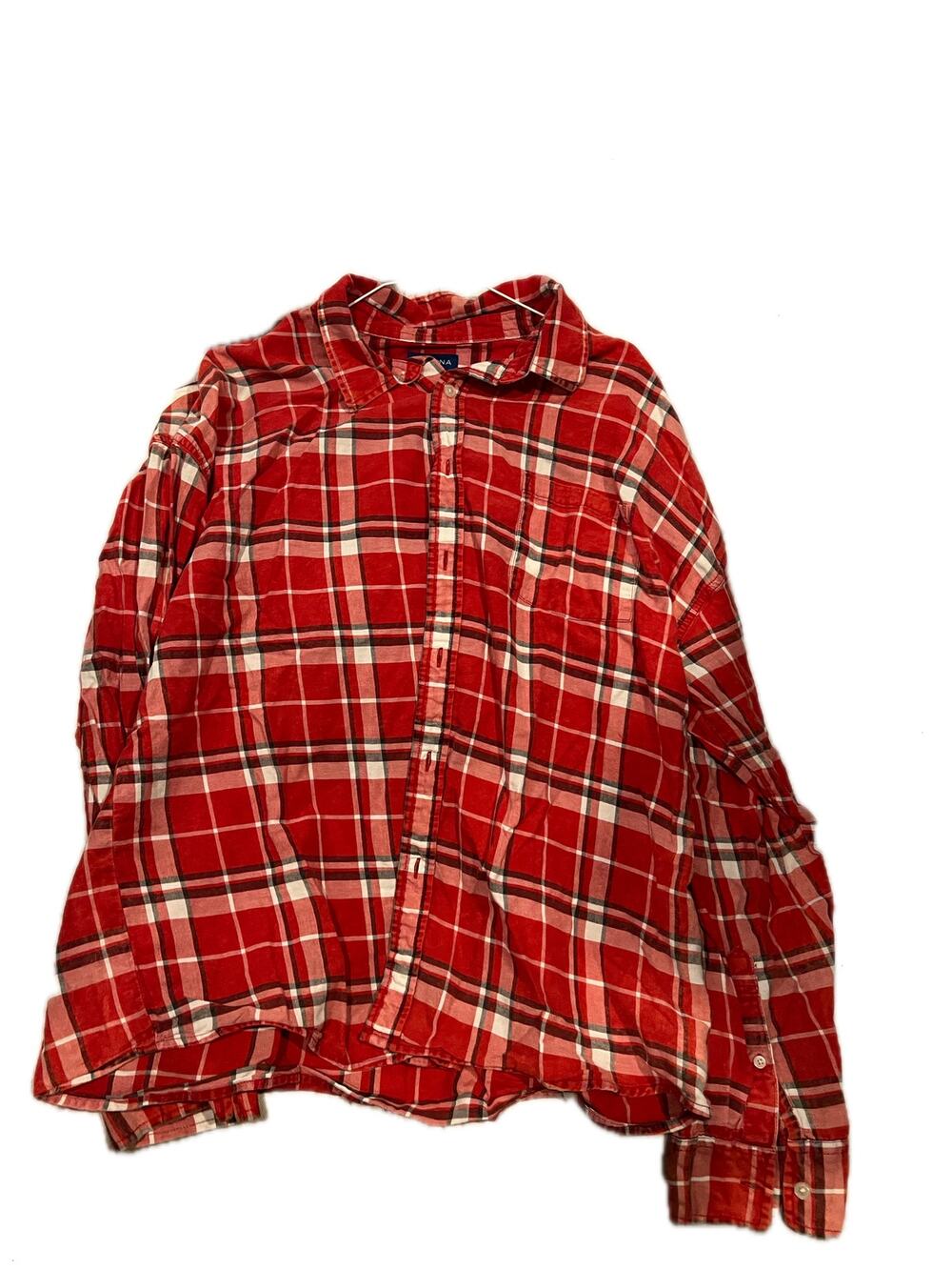 Arizona Jean Co Red Flannel Long Sleeve Shirt Woman's XL